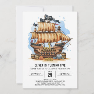 Children Matey Nautic Pirate Einladung