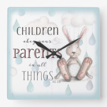 Children Obey Your Eltern-Col 3:20 Blue