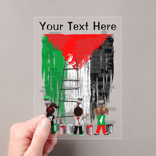 Children of Gaza Painting Palestine Flag  Acryleinladungen (Insitu (Handheld))