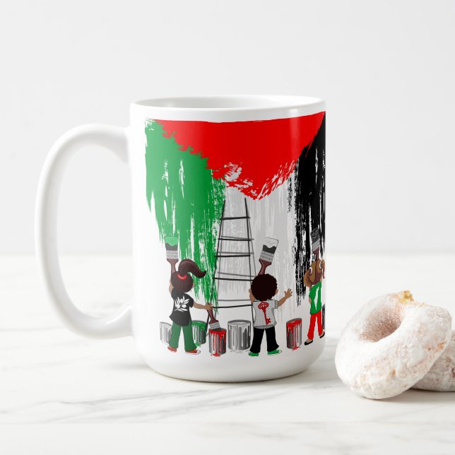 Children of Gaza Painting Palestine Flag  Kaffeetasse (Mit Donut)