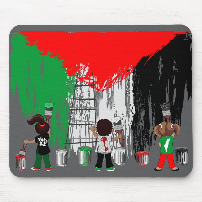 Children of Gaza Painting Palestine Flag  Mousepad (Vorne)