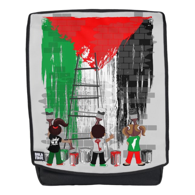 Children of Gaza Painting Palestine Flag  Rucksack (Vorderseite)