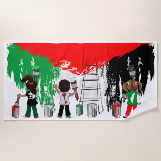 Children of Gaza Painting Palestine Flag  Strandtuch (Vorderseite)