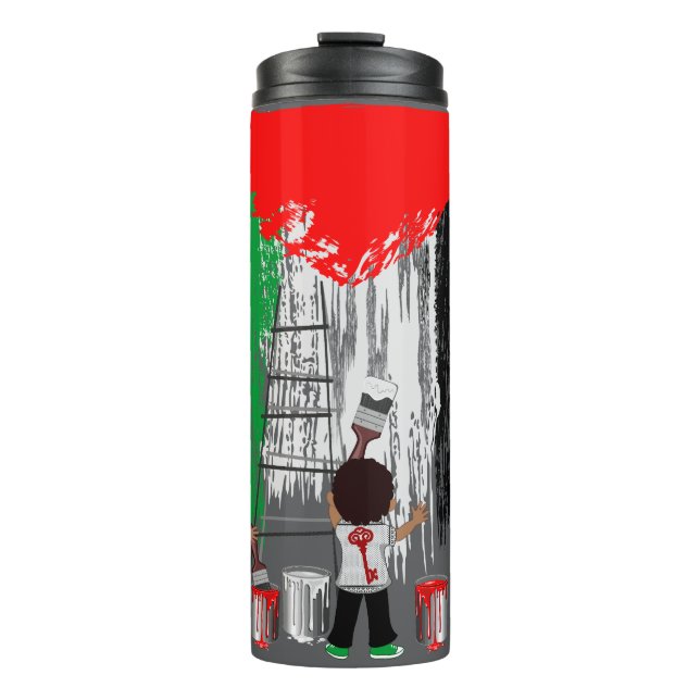 Children of Gaza Painting Palestine Flag  Thermosbecher (Vorderseite)