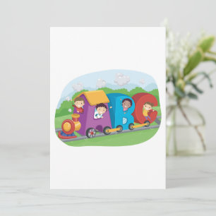 Children On An Alphabet Train Einladung