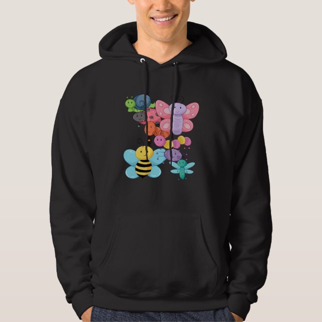 Children s Creepy Crawly Eight Bugs Hoodie (Vorderseite)