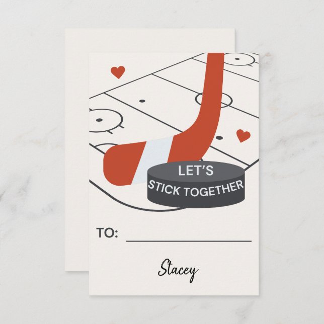 Children Valentine Hockey "Let's Stick Together" (Vorne/Hinten)