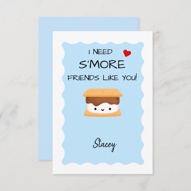 Children Valentine "I need s'more friends like u' (Vorne/Hinten)