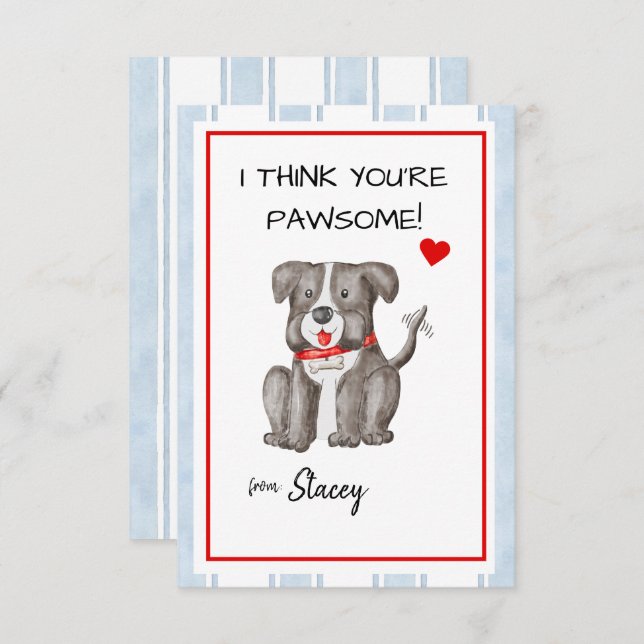 Children Valentine "I think you're Paw-some" (Vorne/Hinten)