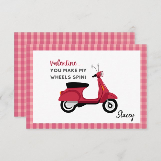 Children Valentine Pink "You make my Wheels Spin" (Vorne/Hinten)