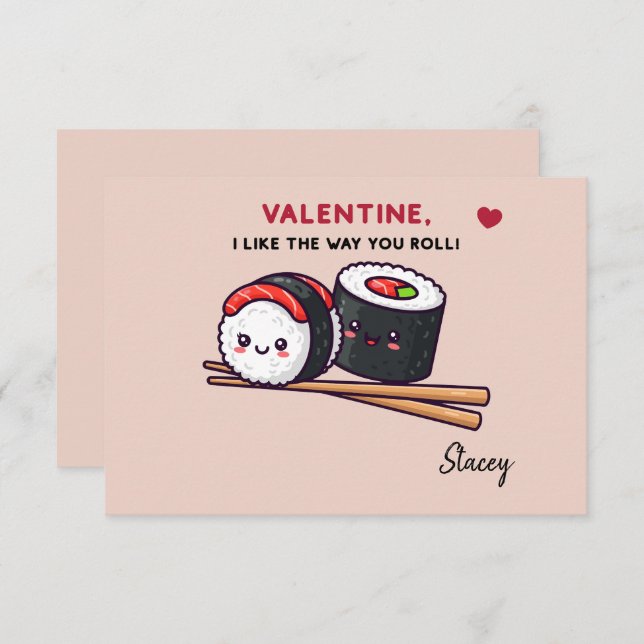 Children Valentine "Sushi, Like the Way you Roll" (Vorne/Hinten)