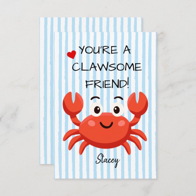 Children Valentine "You're a Clawsom Friend" (Vorne/Hinten)