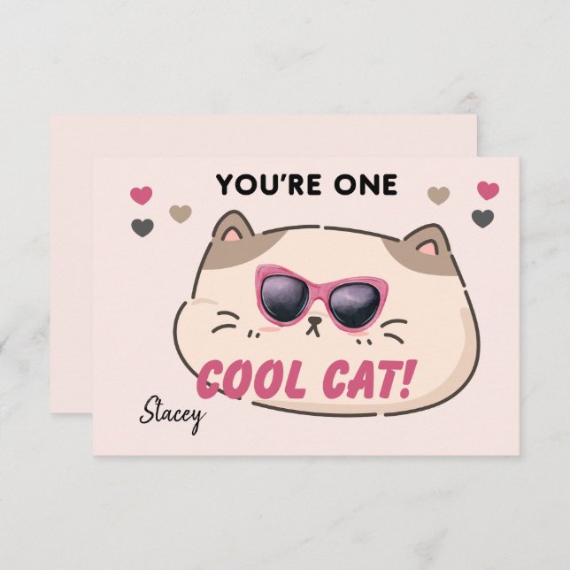 Children Valentine "You're One Cool Cat" (Vorne/Hinten)