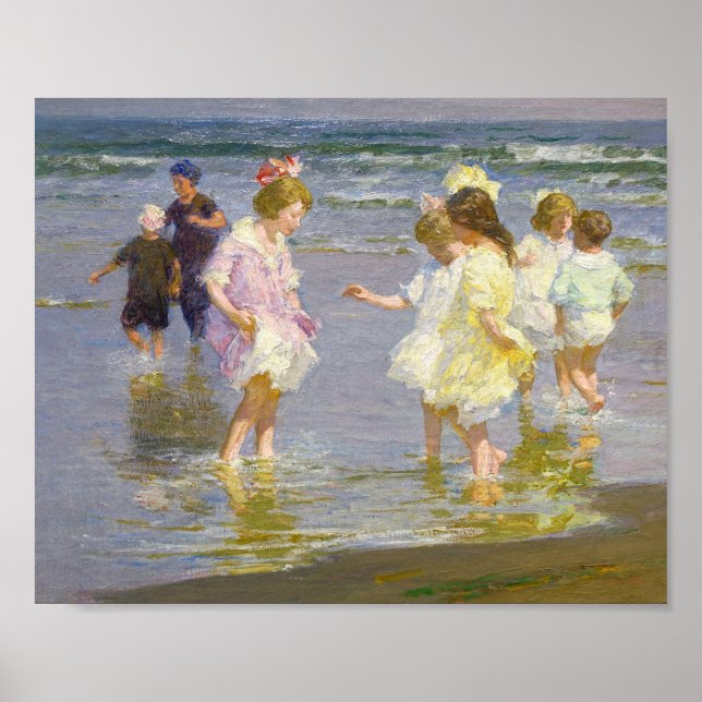 Children Wading von Edward Henry Potthast Poster (Vorne)