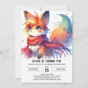 Children Woodland Fox Geburtstag Einladung