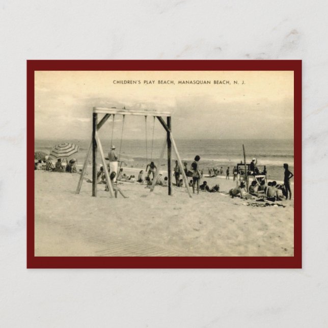 Children's Beach, Manasquan, New Jersey Vintag Postkarte (Vorderseite)