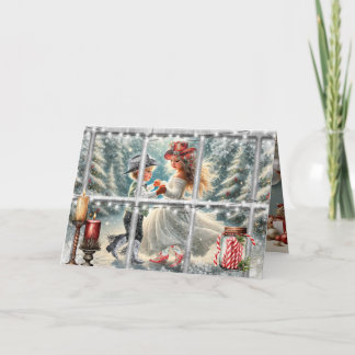 Children's Cowboy Christmas Waltz Christmas Card Feiertagskarte