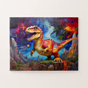 Childrens Dinosaur Mosaic Abstrakt Puzzle