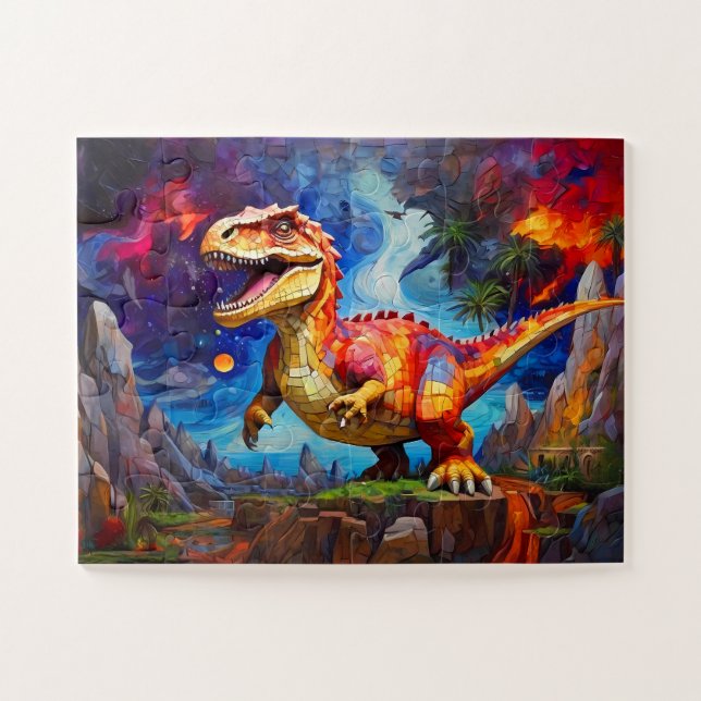 Childrens Dinosaur Mosaic Abstrakt Puzzle (Horizontal)