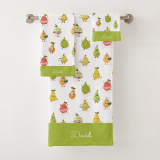 Children's pattern of fun pears badhandtuch set