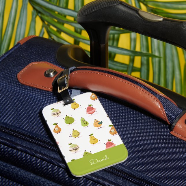 Children's pattern of fun pears gepäckanhänger (Vorderseite Insitu 1)