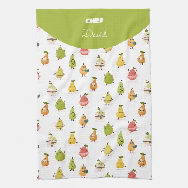 Children's pattern of fun pears geschirrtuch (Vertikal)