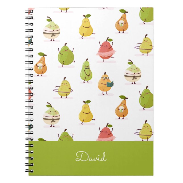 Children's pattern of fun pears notizblock (Vorderseite)
