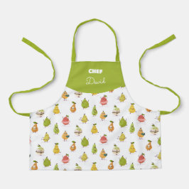 Children's pattern of fun pears schürze