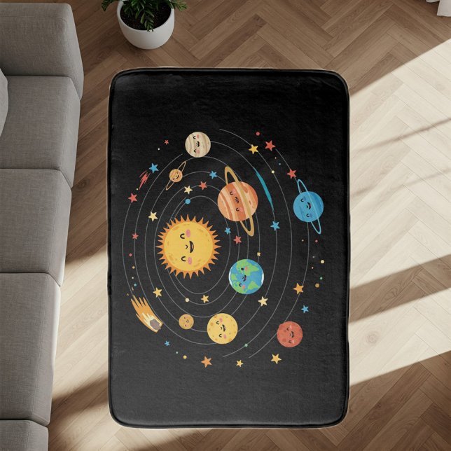 Children's Solar System Rug - Black Color Badematte (Von Creator hochgeladen)