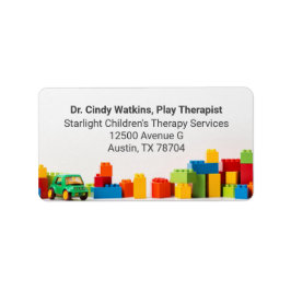 Children's Toys Play Therapy Office Return Address Adressaufkleber