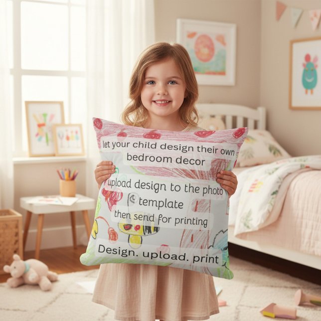 Childs Artwork Colorful Abstract Kids Drawing  Kissen (Von Creator hochgeladen)