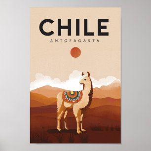 Chile Antofagasta Reiseplakat Poster