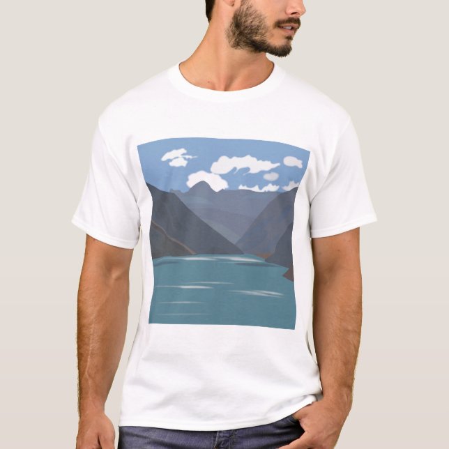 Chile Berge Natursee T-Shirt (Vorderseite)