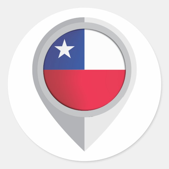 Chile-Button-Standortflagge Runder Aufkleber (Vorderseite)