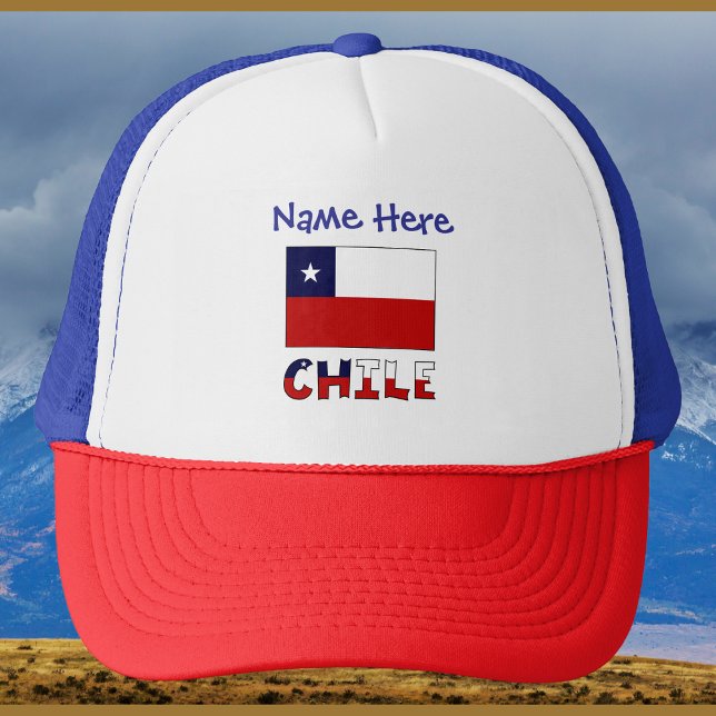 Chile Chilean Flag Blue Personalized  Truckerkappe (Von Creator hochgeladen)