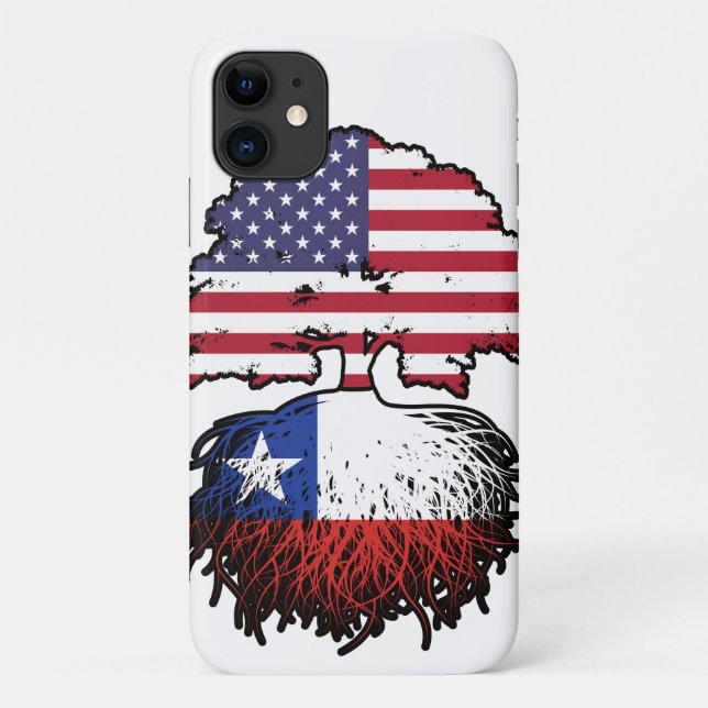 Chile Chilenan American USA Tree Roots Flag Case-Mate iPhone Hülle (Rückseite)