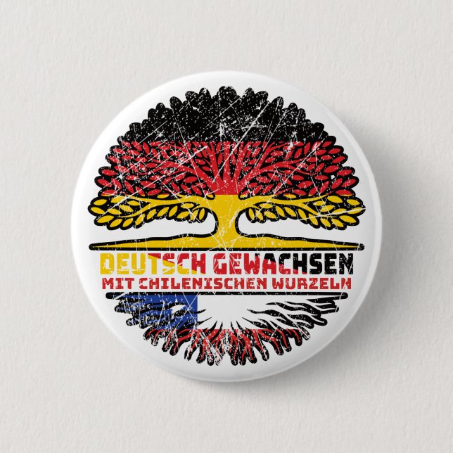 Chile Chilenisch Deutsch Deutschland Baum Wurzel Button (Vorderseite)