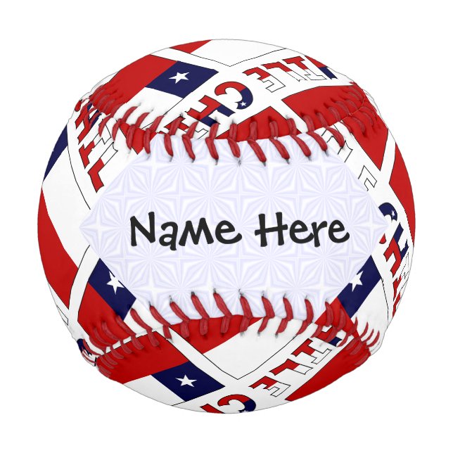 Chile chilenische Flagge geteert Personalisiert Baseball (Vorderseite)