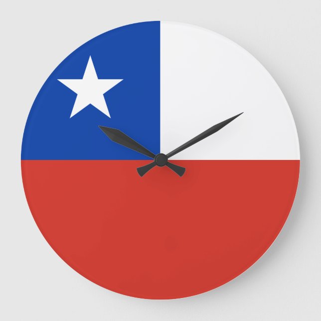 Chile (chilenische Flagge) Große Wanduhr (Vorderseite)