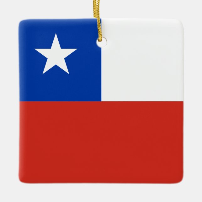 Chile (chilenische Flagge) Keramikornament (Vorderseite)