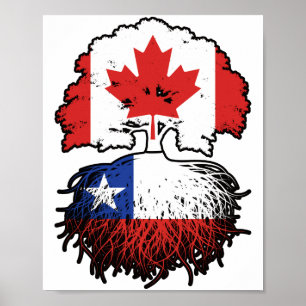 Chile Chilenische Kanadische Treuhandflagge Poster