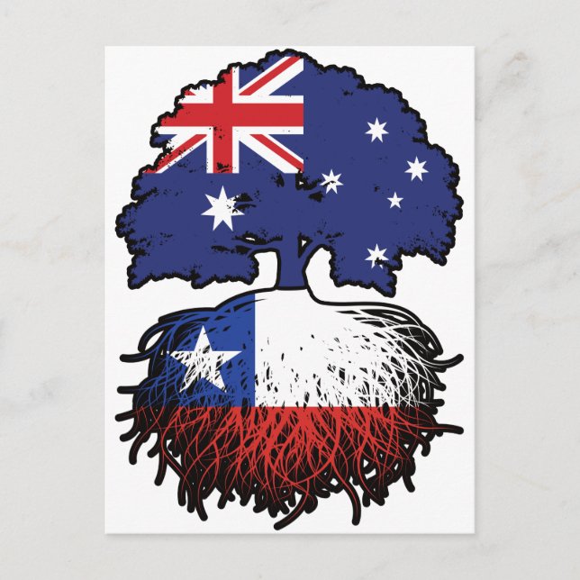 Chile Chiles australische Tree Roots Flag Postkarte (Vorderseite)