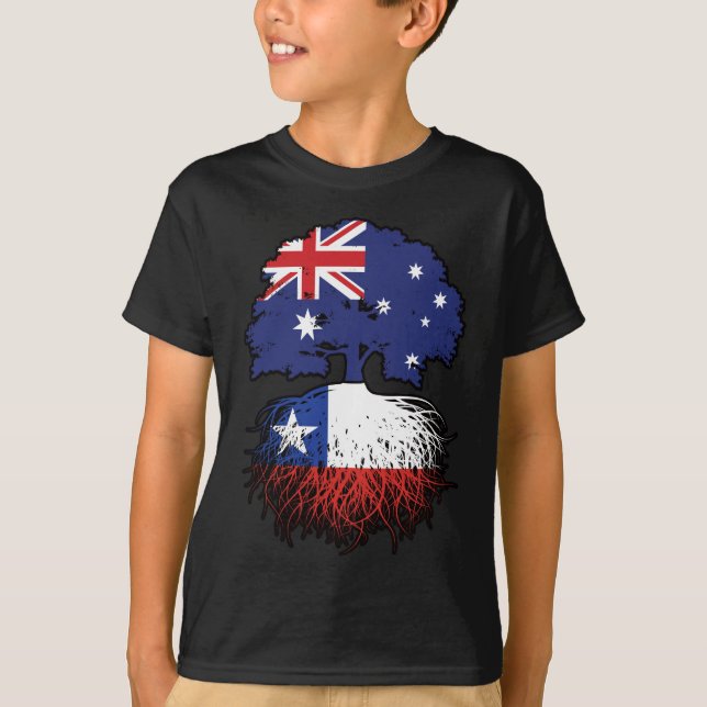 Chile Chiles australische Tree Roots Flag T-Shirt (Vorderseite)