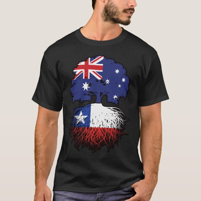 Chile Chiles australische Tree Roots Flag T-Shirt (Vorderseite)