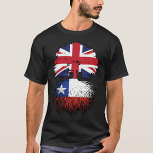 Chile Chillean British UK Tree Roots Flag T-Shirt