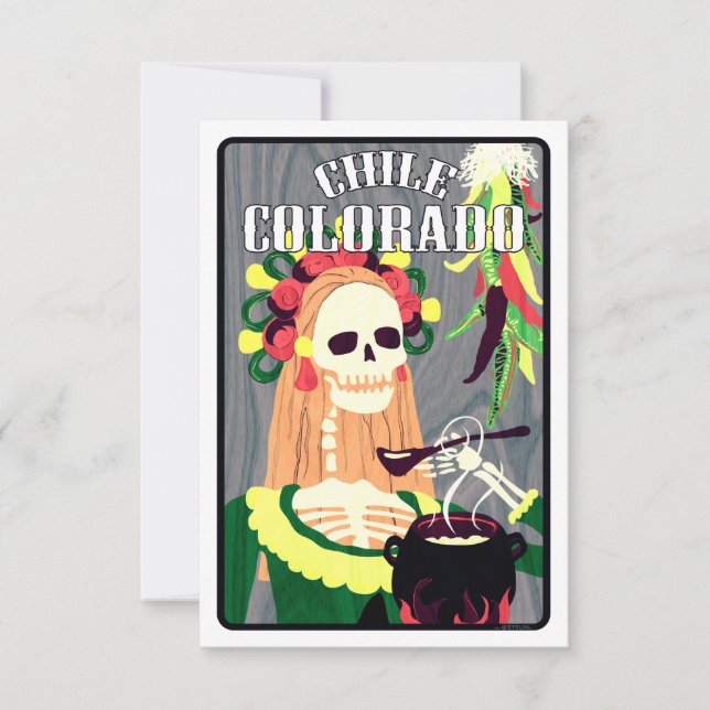 Chile colorado (cooles Schema) Einladung (Vorderseite)