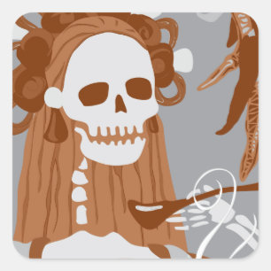 Chile colorado : Orangenbrand Quadratischer Aufkleber