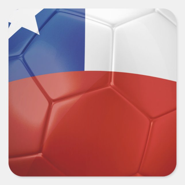 Chile-Flag-Ball Quadratischer Aufkleber (Vorderseite)