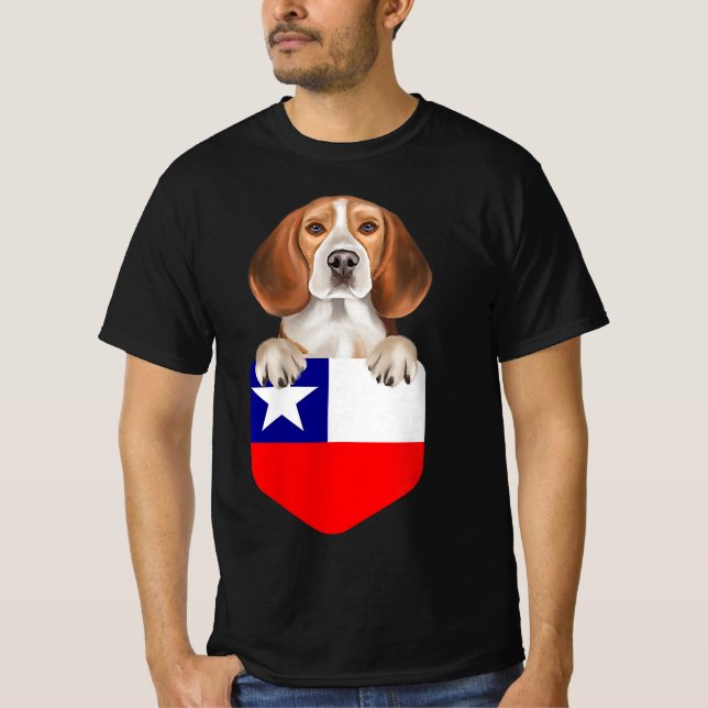 Chile Flag Beagle Dog In Pocket T-Shirt☐ Halloween T-Shirt (Vorderseite)
