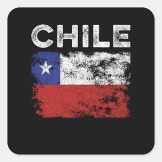 Chile Flag beschädigt - chilenische Flagge Quadratischer Aufkleber